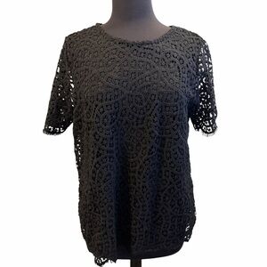 Authentic Philosophy Black Crochet Top